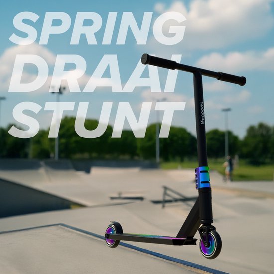 LifeGoods Stuntstep Pro X - T-Stang - HIC - Step voor Kinderen - Jongens/Meisjes - 110mm - 100KG - Regenboog