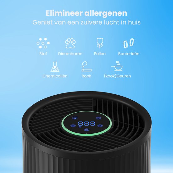 Auronic luchtreiniger Compact Pro HEPA13 – 150 m³/u – tot 30 m² – aromatherapie – zwart