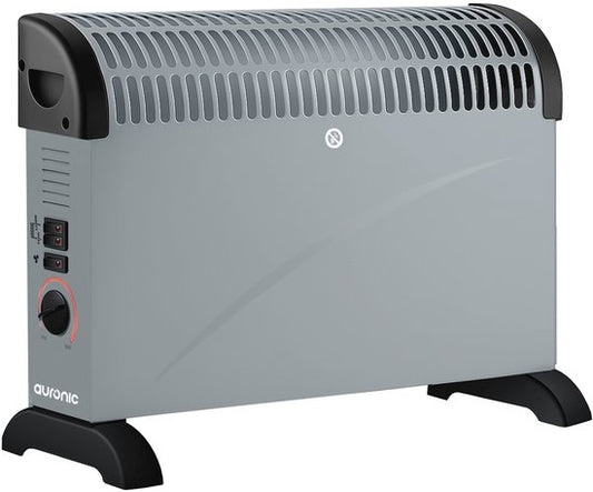 Auronic Elektrische Convectorkachel - 750/1250/2000 Watt - Met Ventilator - Verwarming - Ventilatorkachel - Grijs