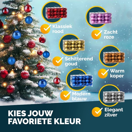 Casaria Kunststof Kerstballen 54er Set - Mat Glanzend Ø 3 4 6 cm Blauw