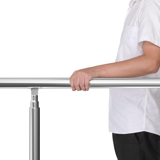 Monzana Trapleuning 100 cm - Met 3 Spijlen – Roestvrijstaal