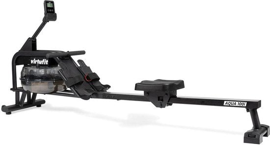 VirtuFit AQUA100i Roeitrainer met Waterweerstand – Enkele Rail – Incl. Display, Tablethouder en Transportwielen – Kinomap & Fitshow – Max. 120 kg en 200 cm – Roeiapparaat – Roeimachine
