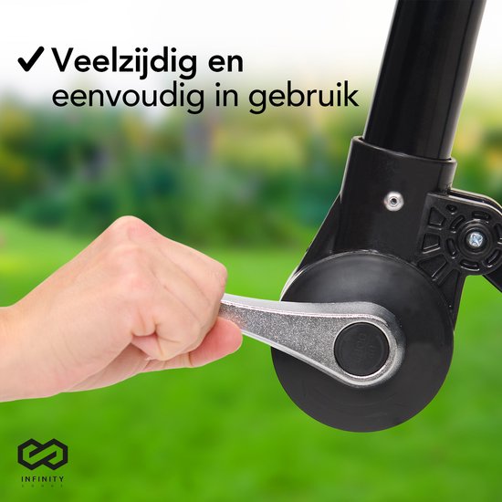 Infinity Goods Zweefparasol - 300CM - Incl. Kruisvoet - Waterdicht - Draai- en kantelbaar - Verstelbare Hoogte - Antraciet