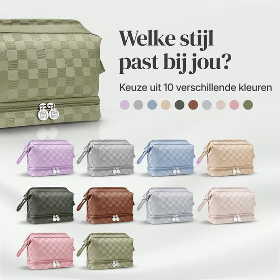 SC Travel Essentials - Toilettas en Make-up Organizer - Waterdicht en Compact - Geschikt voor Reis en Dagelijks Gebruik - Unisex - Matcha Groen