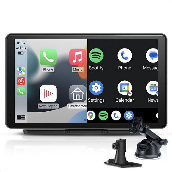 CarMe CarPlay Scherm 7 Inch - Apple CarPlay & Android Auto (Draadloos) - Touchscreen - Navigatiesysteem auto - Geschikt voor Apple CarPlay & Android Auto - Android Auto scherm