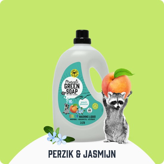 Marcel's Green Soap Vloeibaar Wasmiddel - Grootverpakking - Perzik & Jasmijn - 3L - 69 wasbeurten