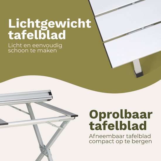TRVLMORE Campingtafel - 120x70x70cm - Lichtgewicht met Aluminium Frame - Vouwtafel Verstelbaar - Kampeertafel - Klaptafel - Zwart
