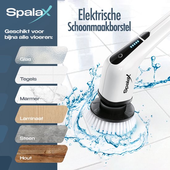 Spalax Elektrische Schoonmaakborstel - Schrobborstel - Poetsmachine - Schrobmachine - Schrobber met Steel