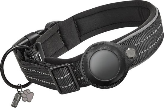 Vulpes Goods® Pets - Hondenhalsband geschikt voor Apple AirTag - Apple Airtag Halsband voor Honden Pro - Veilig, lichtgewicht, reflecterend & comfortabel - Anti-kras en Waterbestendig - Incl. 2 accessoires - 36-44 CM - M