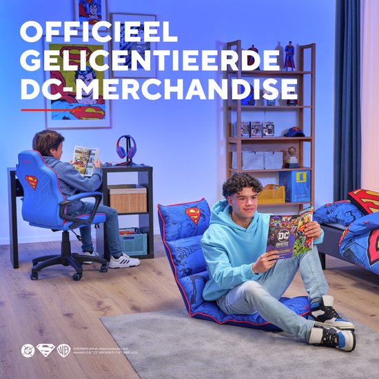 Trust GXT 718SM RAYZEE SUPERMAN – Vloer Gaming Stoel – Opvouwbaar – Zachte stoel – Superman