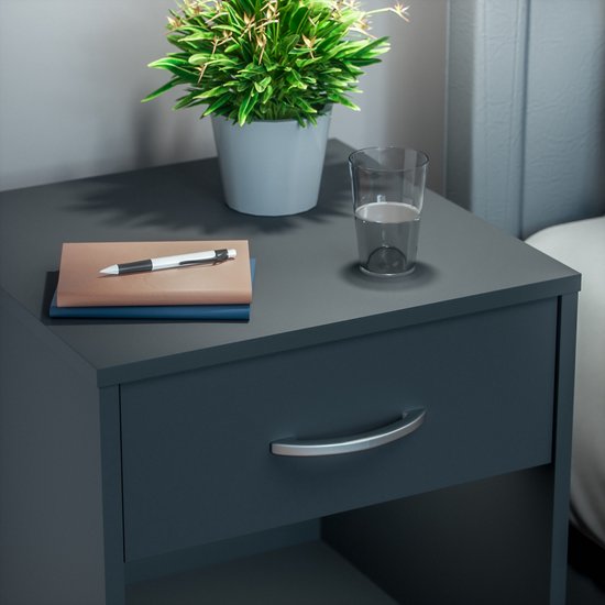 Casaria Nachtkastje Set van 2 - Lade 50x40x35cm - Antraciet