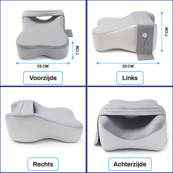 Sleeptight Kniekussen - Beenkussen - Orthopedisch - Zwangerschap - Zijslaap - Grijs
