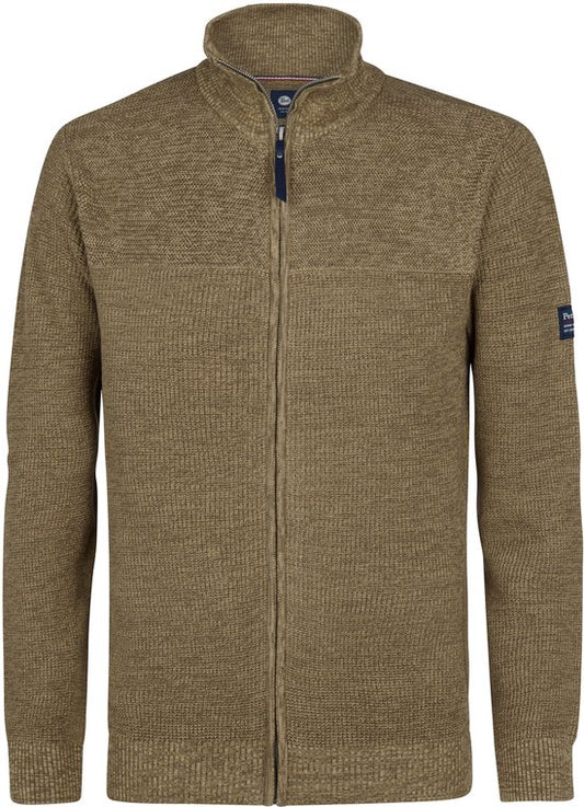 Petrol Industries - Heren Gebreid Vest Bristol - Bruin - Maat XXXL
