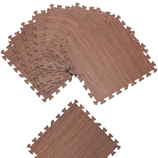 Puzzelmat Set van 8 – Vloerbescherming 45x45cm – Houtlook
