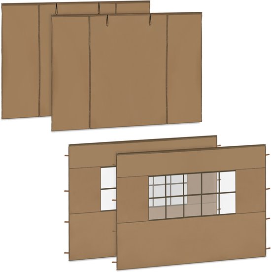 VONROC Zijwanden Set - Voor Premium Partytent PT501XX – Waterdicht - 50+ UV Bescherming - Beige
