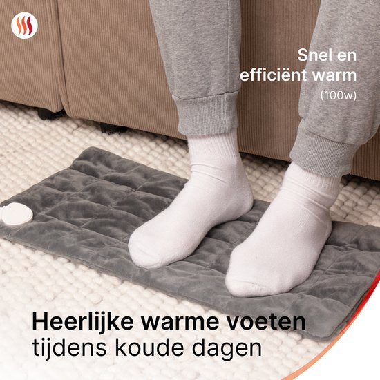 Seranova Verzwaard Elektrisch Warmtekussen voor Rug, Voeten, Nek, Schouders, Buik - Heating Pad - Verwarmingskussen - Wasmachine - 60x30cm - Grijs