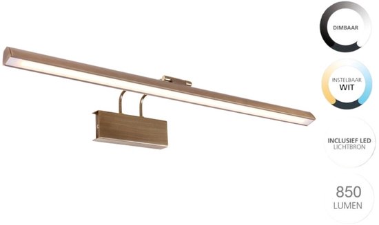 Steinhauer Litho LED - Wandlamp Klassiek - Brons - H:9.4cm - Universeel - Voor Binnen - Metaal - Wandlampen - Slaapkamer - Woonkamer
