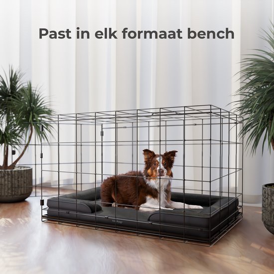 CozySense® Orthopedische Hondenmand - 90 x 54 cm - Maat L - Waterdicht Hondenbed met Wasbare Hoes - Geschikt Als Benchkussen - Zwart