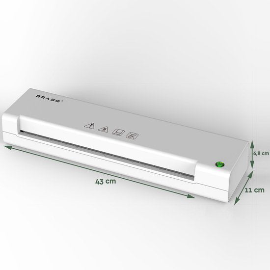 BRASQ Lamineerapparaat A3 Wit - Lamineermachine - Lamineren - Laminator - plastificeerapparaat - tot 125 micron per vel