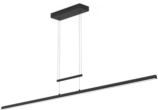 Hanglamp Profilo 3318ZW Zwart 150 cm breed Hoogteinstelbaar van Steinhauer van metaal, kunststof en elektronica