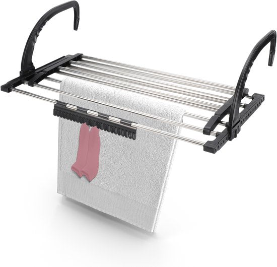 Duna Droogrek Hangend - Wasrek Uitklapbaar - Wanddroogrek - Tot 5,4m Drooglengte - Hangdroogrek - Deur - Balkon - Radiator - Met Sokkenrekje