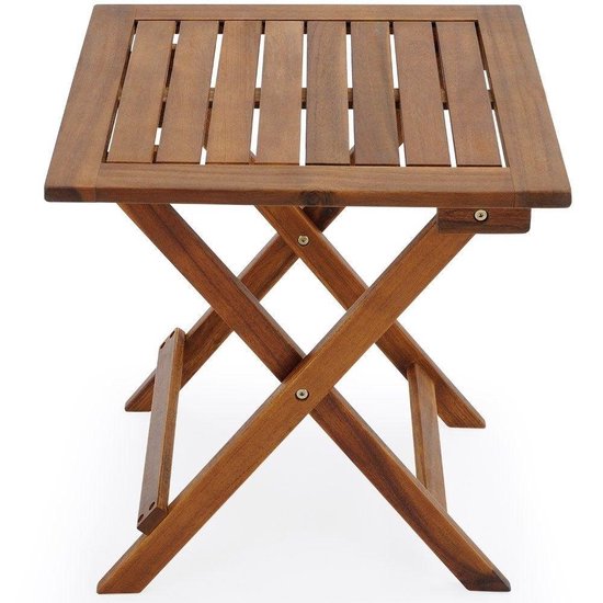 EezyLife Houten bijzettafel - 46x46x46cm - Acacia hout - Tuintafel