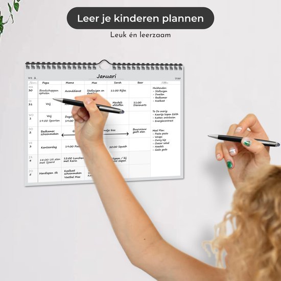 Systemyze Familieplanner Basic 2025 - Planner - Weekplanner - Gezinsplanner - Family Planner - Ongedateerd - Grijs
