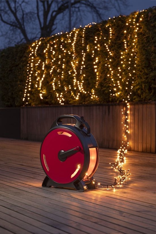 Cluster Lichtsnoer op kabelhaspel voor buiten - 800 LEDs - 2100K Amber - IP44 - 18 meter – Kerstverlichting