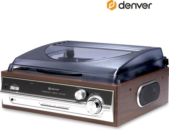 Denver Retro platenspeler - Ingebouwde Speakers - FM Radio - Auto-stop Functie - AUX - Phono - VPR190