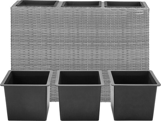 Casaria Staande Plantenbak – met Waterafvoer 83x30,5x60cm – Grijs