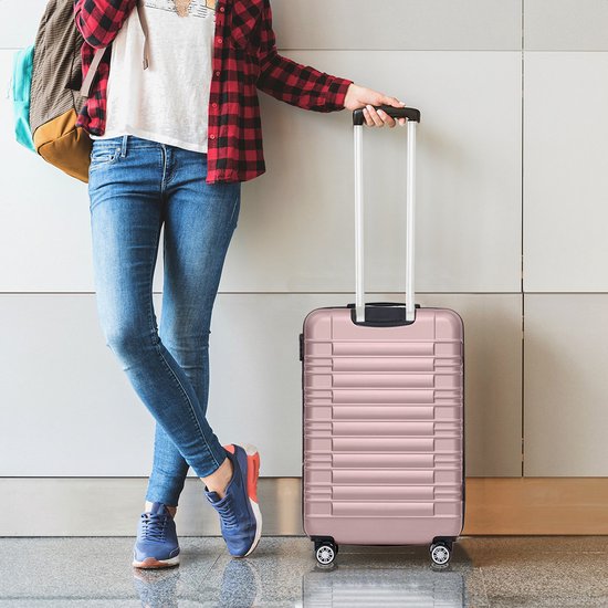 TRVLMORE Handbagage Koffer - 38L - Cijferslot - Lichtgewicht - Trolley - 54x36x20cm - Past binnen 55x40x20 cm - Roségoud