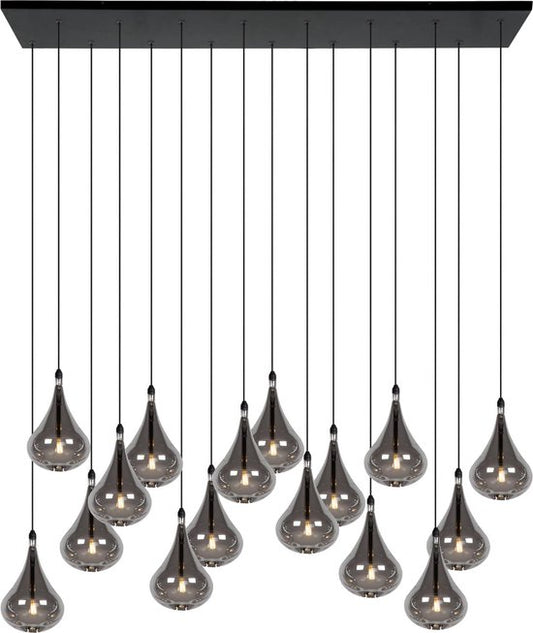Lucide TEARS - Hanglamp - LED Dimbaar - G4 - 16x1,5W 3000K - Zwart
