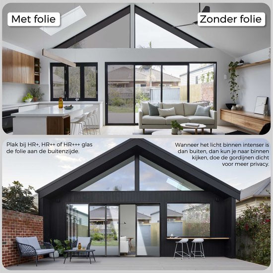 Homewell® Zonwerende Raamfolie - 120x300cm – Isolerend & Hittebestendig - Tegen Inkijk - HR++(+) Geschikt – 15% Spiegeleffect Zilver