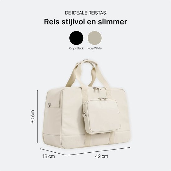 ONYX Underseater - Duffel tas 28L - Luxe Reistas Handbagage - Geschikt voor Dames en Heren - Weekendtas Ivory White