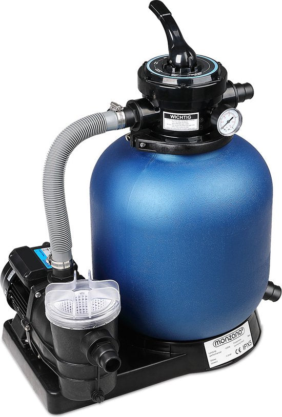 Monzana Zandfiltersysteem - 10.200 l/u 7-weg Klep Systeem - Blauw