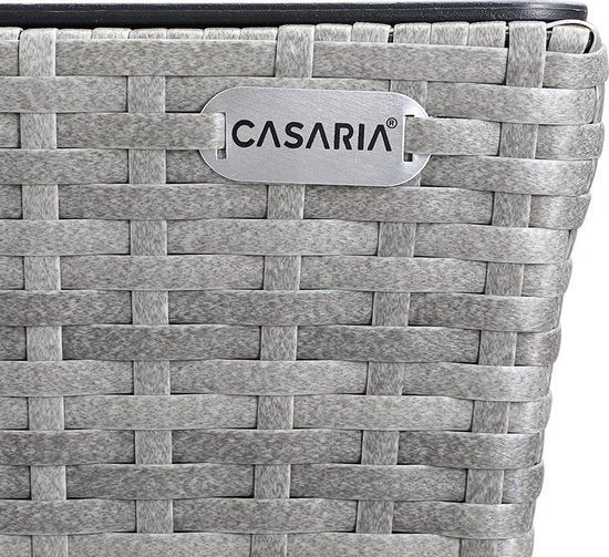 Casaria Polyrattan Bloembak – 2 Stuks Incl. Ophangbeugels - Grijs