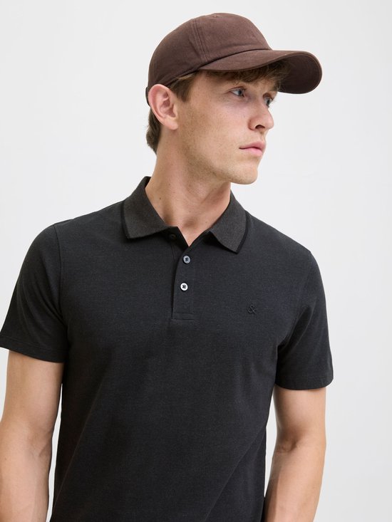 Jack & Jones Essentials Paulos Poloshirt - Donkergrijs Melange - Maat XL