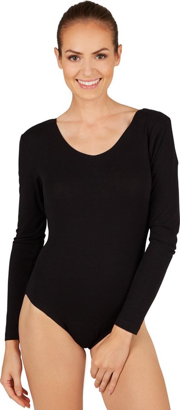 dressforfun - Shapewear - Bodysuit - Hemd - Body met lange mouwen en ronde hals voor dames - Zwart - M