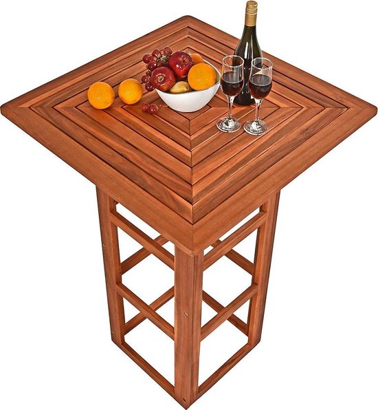 Casaria Statafel - Hout 110cm Hoog 75x75cm Massief – Indoor Outdoor