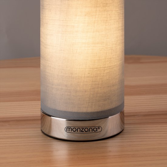 Monzana Tafellamp 2 Stuks LED – Dimbaar E14 - Chroom Grijs