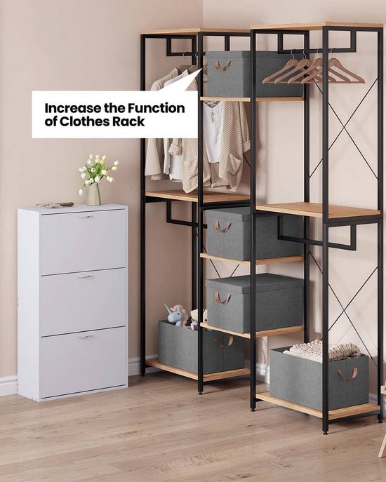 Rootz Set van 5 opvouwbare opbergdozen - Organisatorische bakken - Opvouwbare containers - Beschermende deksels - Ruimtebesparend - Duurzaam ontwerp - 20L, 27L, 36L, 51L
