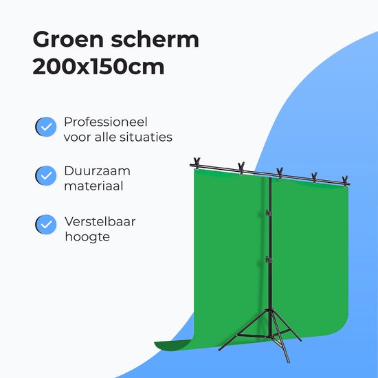 Luft Green screen set - 200x150 doek - Fotografie - Achtergrond voor fotostudio