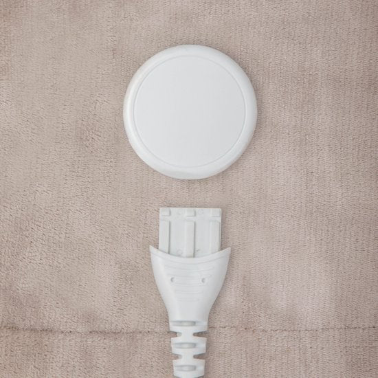 Inventum HB185T elektrische verwarmde bovendeken 180x130 cm - Eenpersoons - 4 warmtestanden - Uitwasbaar - Automatische uitschakeling - Fleece - Taupe