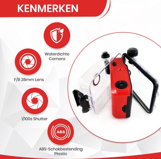 TibaGoods Wegwerpcamera - Met rol - Waterdicht - Analoge Camera - Kinder Camera