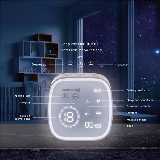 Fuegobird dubbele borstkolf - draadloze dubbele elektrische borstkolf - 100% BPA-vrij - oplaadbare batterij - inclusief 2x180ml babyflessen - Rosé goud