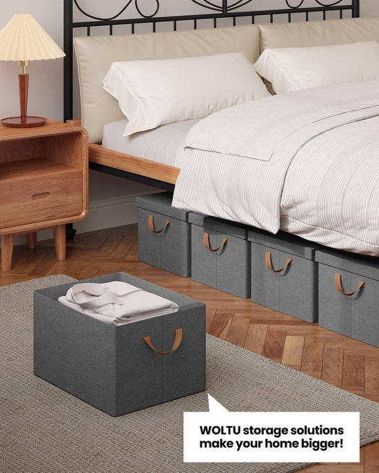 Rootz Set van 5 opvouwbare opbergdozen - Organisatorische bakken - Opvouwbare containers - Beschermende deksels - Ruimtebesparend - Duurzaam ontwerp - 20L, 27L, 36L, 51L