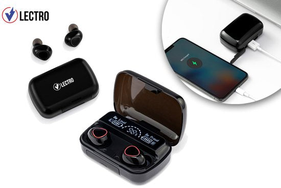 Vlectro - Set Bluetooth oortjes met oplaadetui om je smartphone op te laden - 1 set