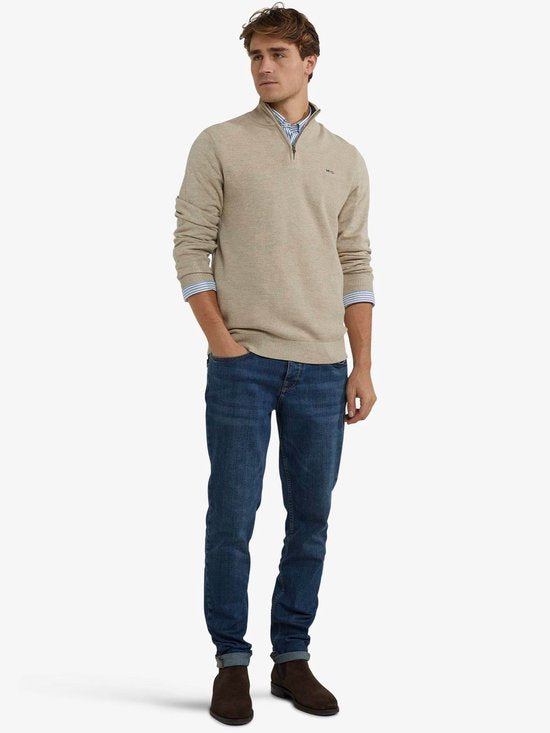McGregor Half Zip Trui Merinowol Structure Sand - Maat 3XL - Heren - Pullovers