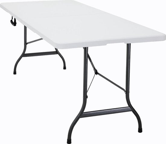 Casaria Tuintafel Opvouwbaar – met Draaggreep 220x70 cm – Wit