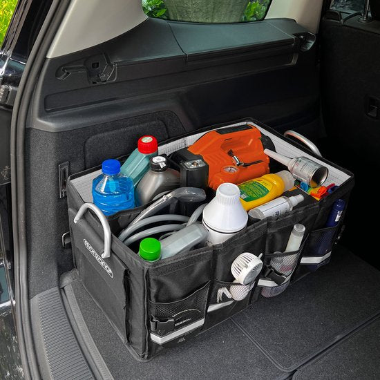 Monzana Kofferbak Organizer - 68L Waterdicht Opvouwbaar - Zwart Zilver